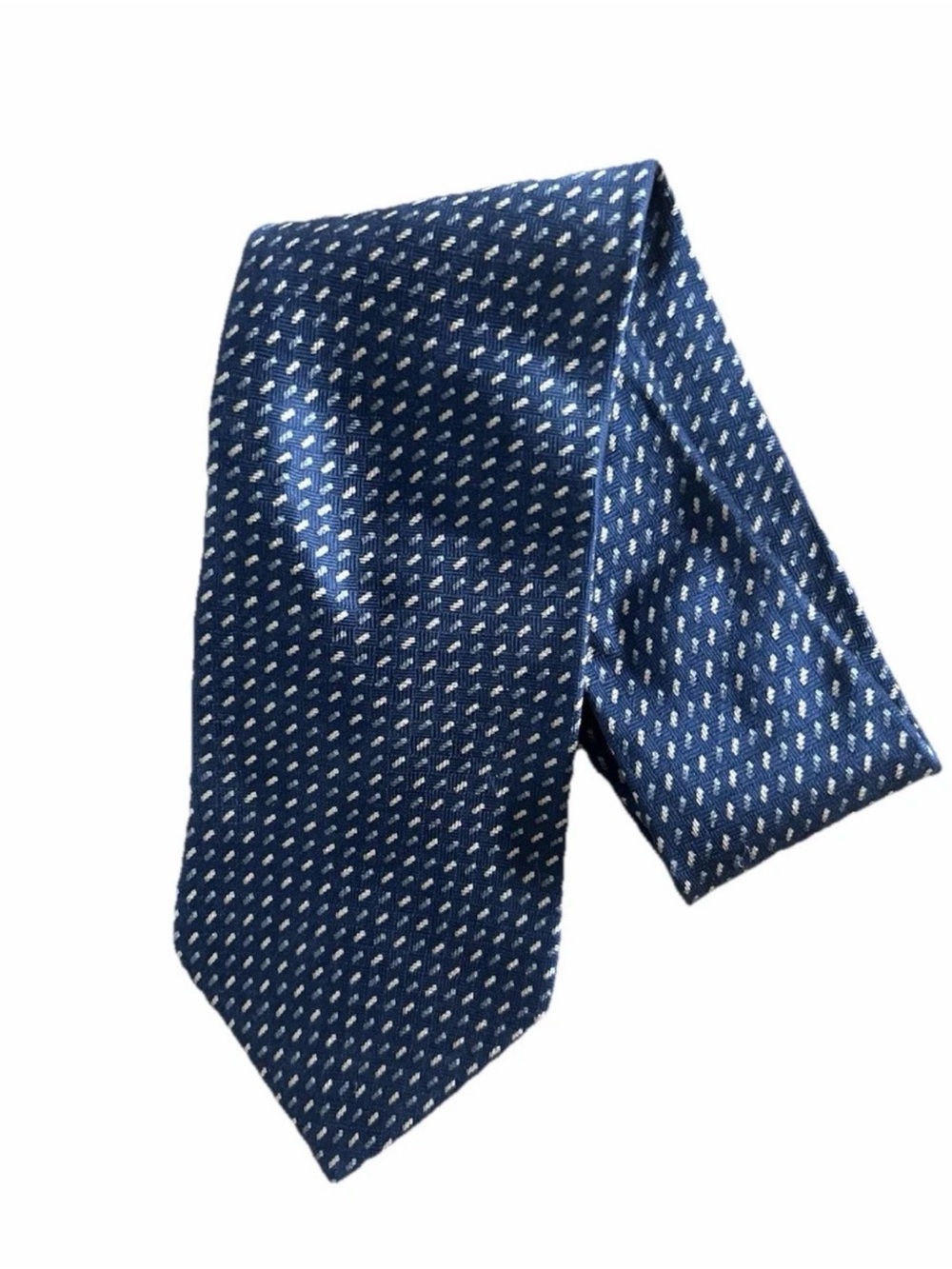 Van Heusen Navy Blue and gold silky Patterned Men's Tie